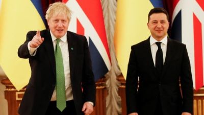 Boris Johnson meeting Ukrainian president Volodymyr Zelensky in Kyiv earlier this month