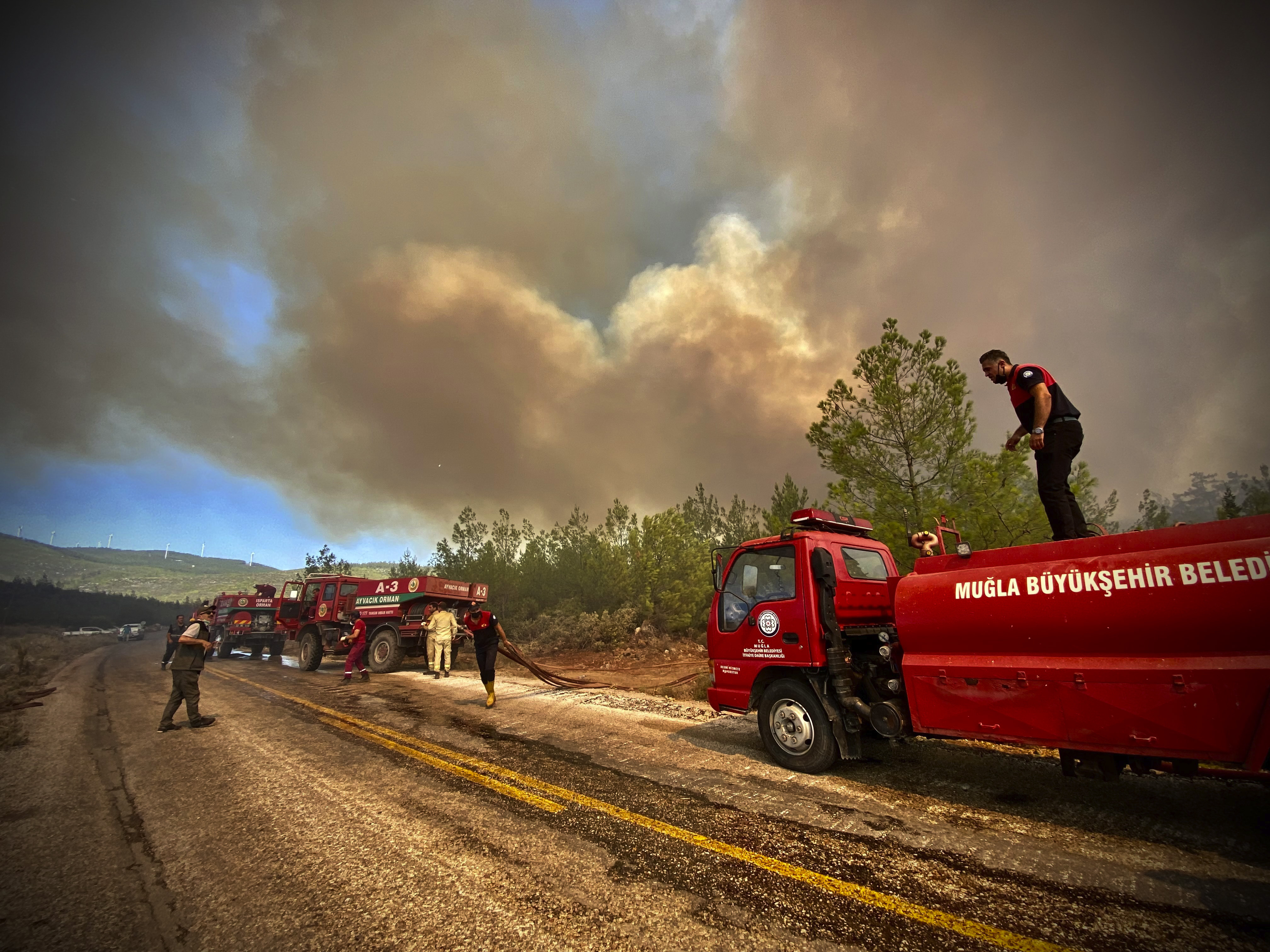 Firefighters near Bodrum