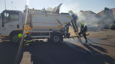 bin lorry fire brixham fire station