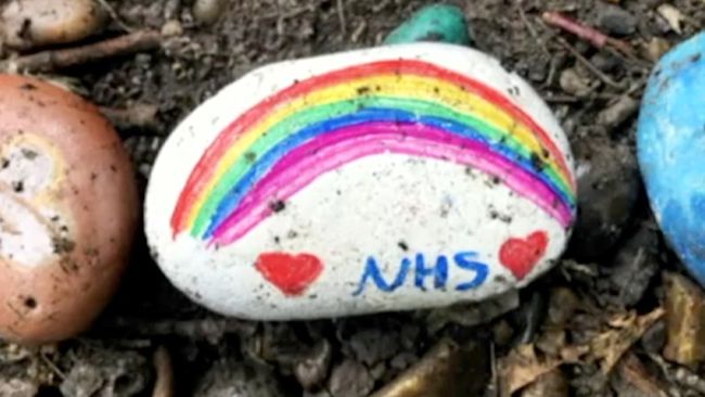 Painted rock in Burstead Woods