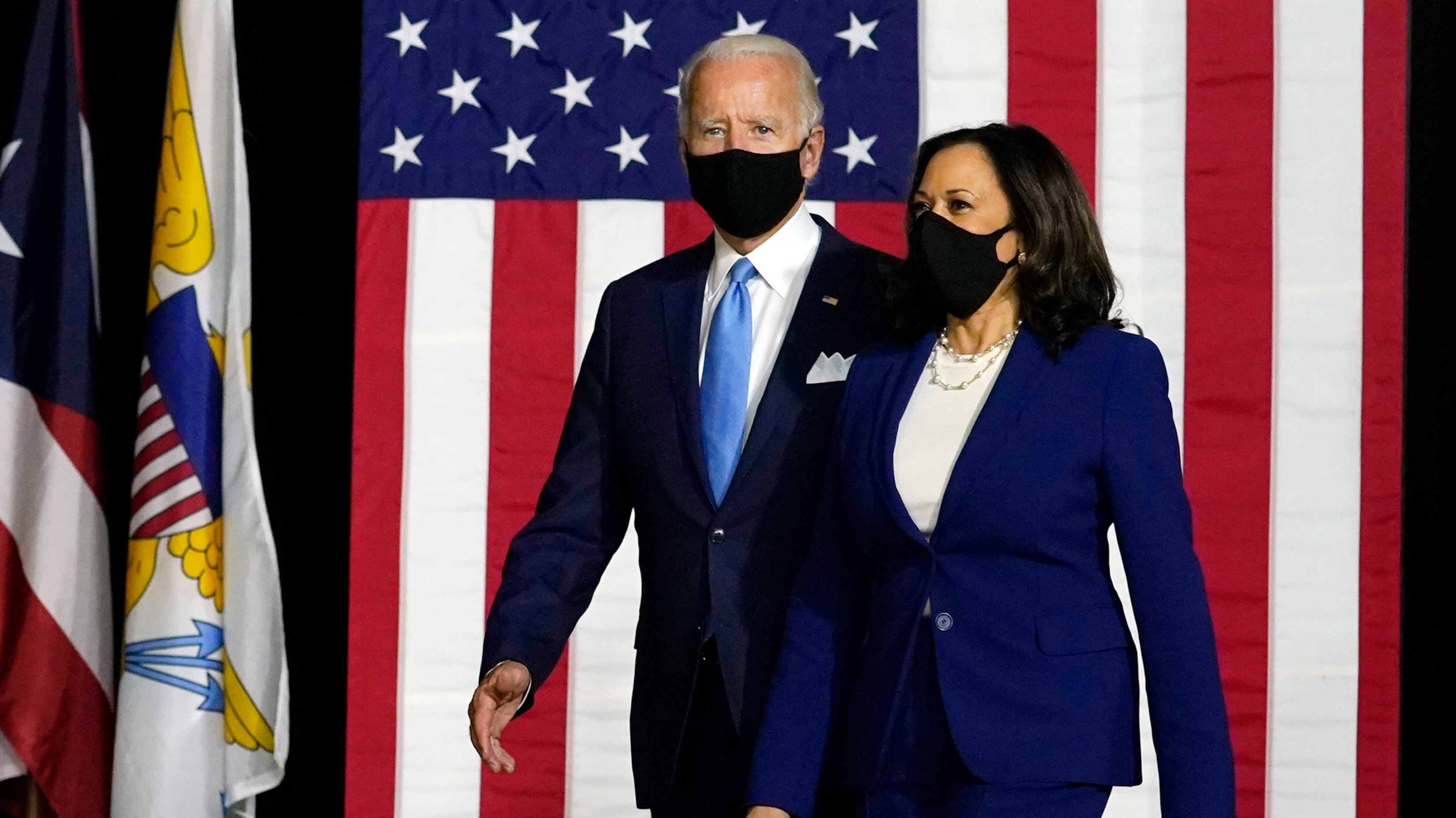 Kamala Harris and Joe Biden campaign as running mates for first time