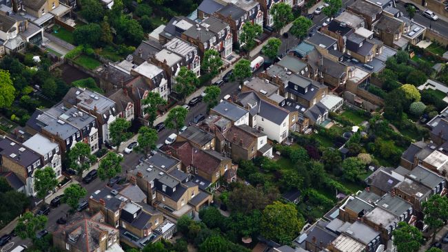 A row of terraced housing in West London.