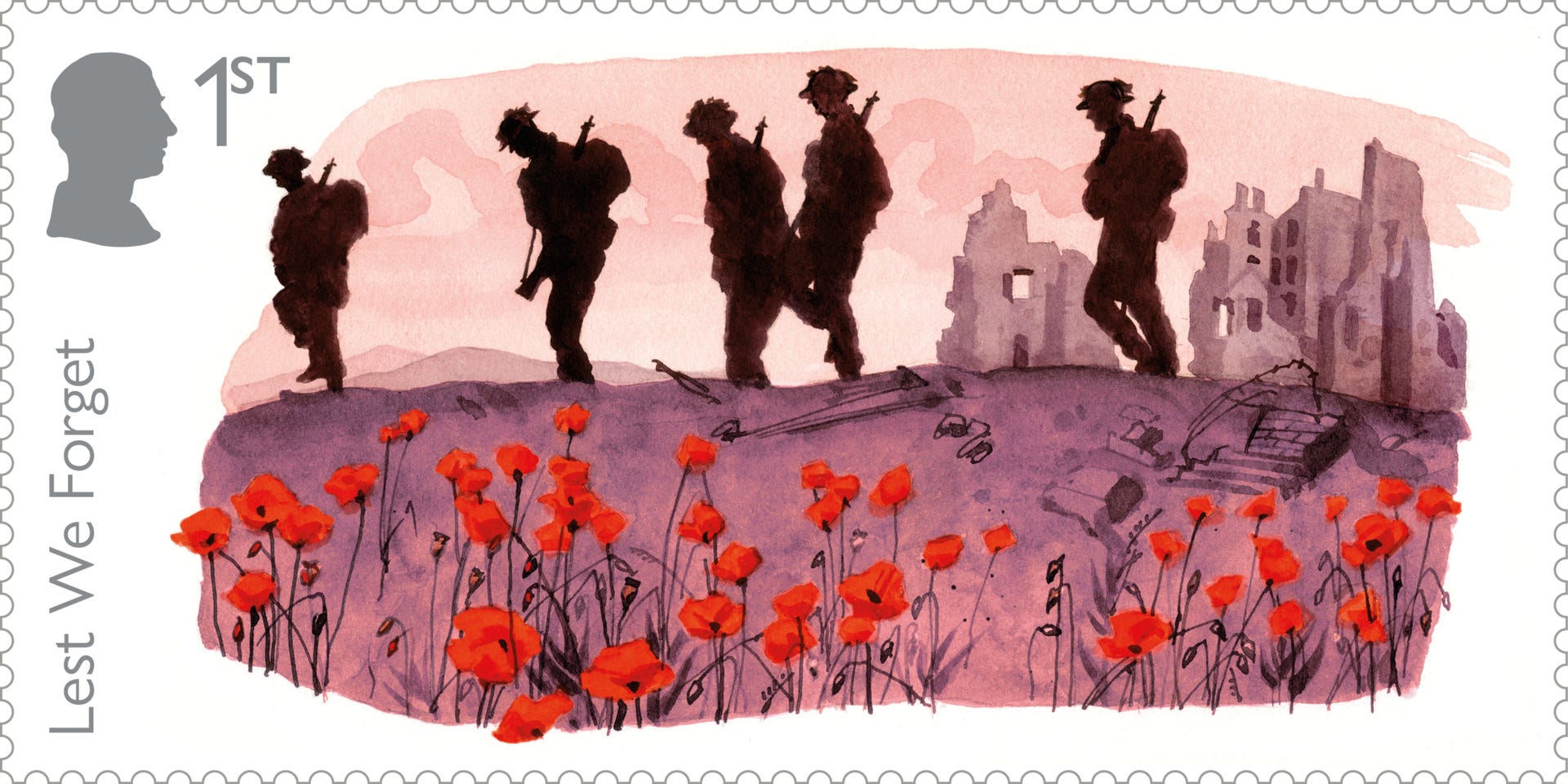 Poppy-coloured stamp set honours armed forces | ITV News