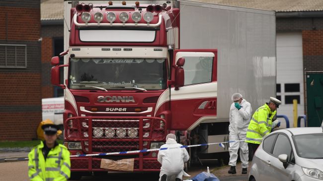 The bodies were found inside a lorry trailer in Essex. Credit: PA