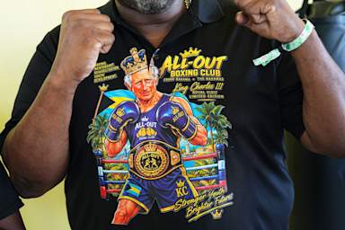 Charles tickled by boxing club’s T-shirt depicting him as king of the ring