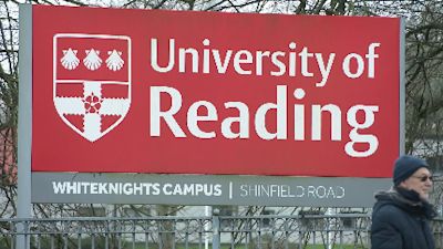 Reading university sign