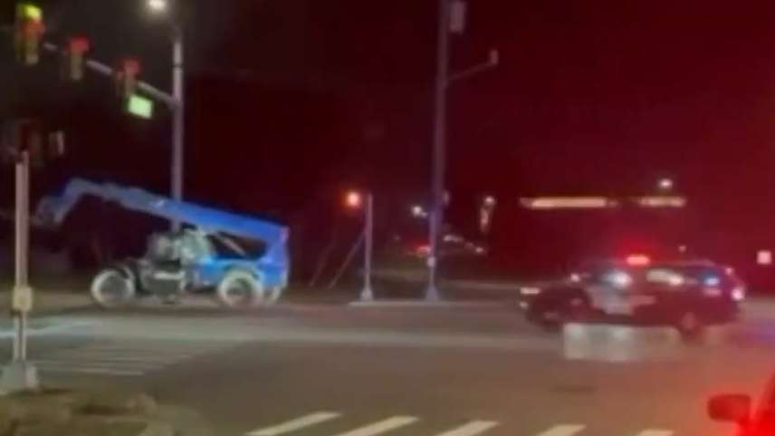 Boy, 12, steals forklift truck and hits ten cars in hour-long police pursuit