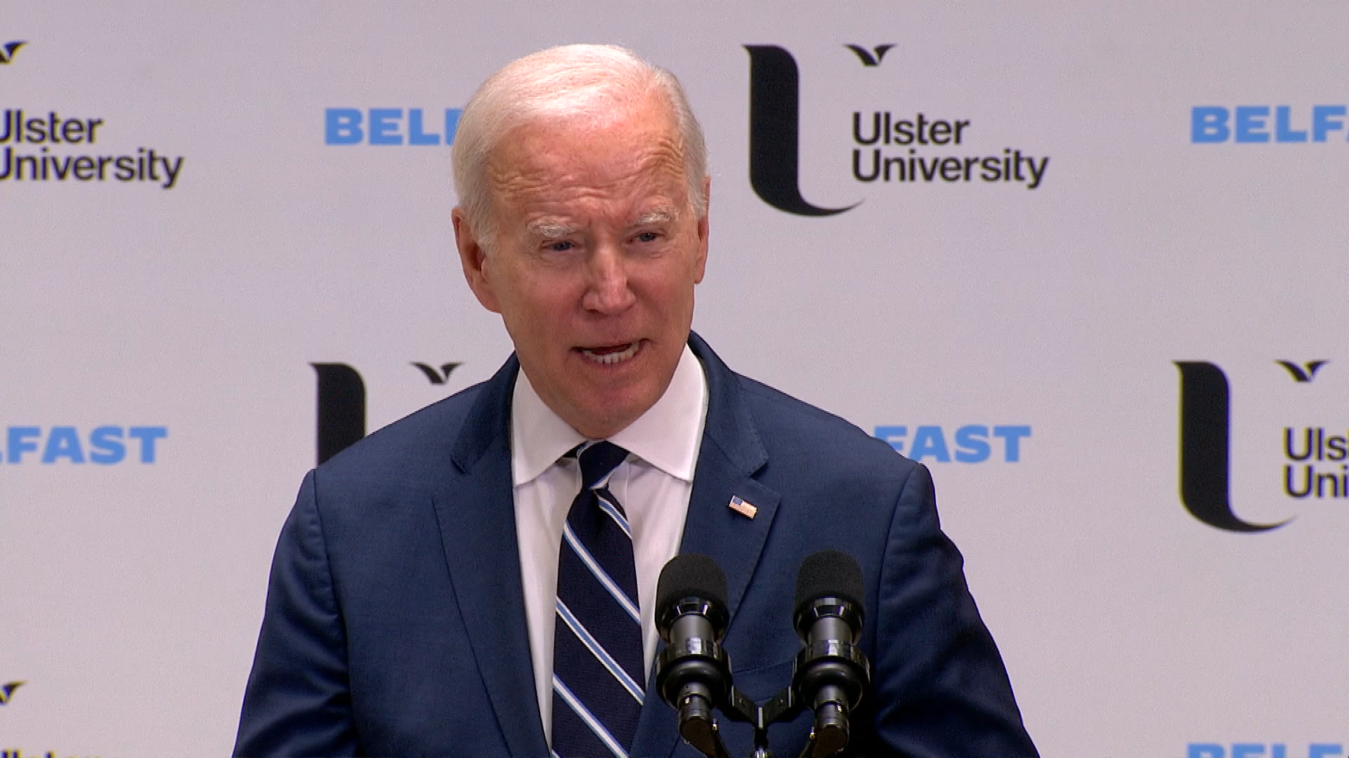 President Joe Biden Delivers Keynote Speech At Ulster University On ...