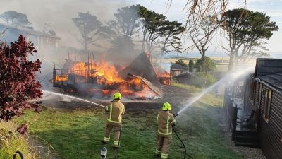 Fire at Whitsand Bay Holiday Park