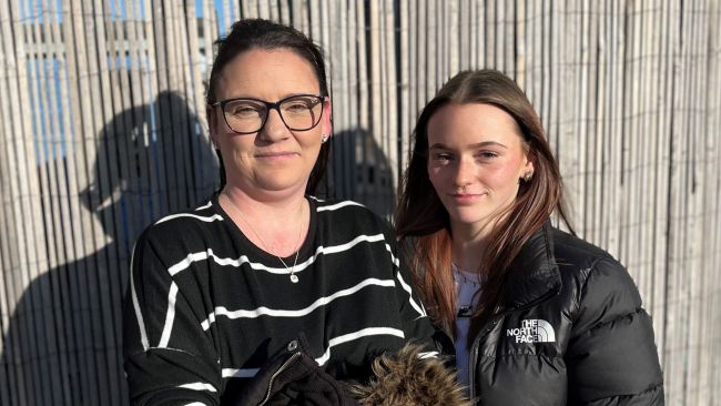 Post Office clerk Jacqueline Falcon (left), whose fraud conviction has been overturned by the Court of Appeal in the light of the Horizon system debacle, pictured with her 17-year-old daughter Summer, near their home in Hadston, Northumberland. Ms Falcon, 42, was accused of reversing transactions on the faulty Horizon accounting software between December 2014 and February 2015 while working at Hadston Post Office in Northumberland. Picture date: Monday February 12, 2024.