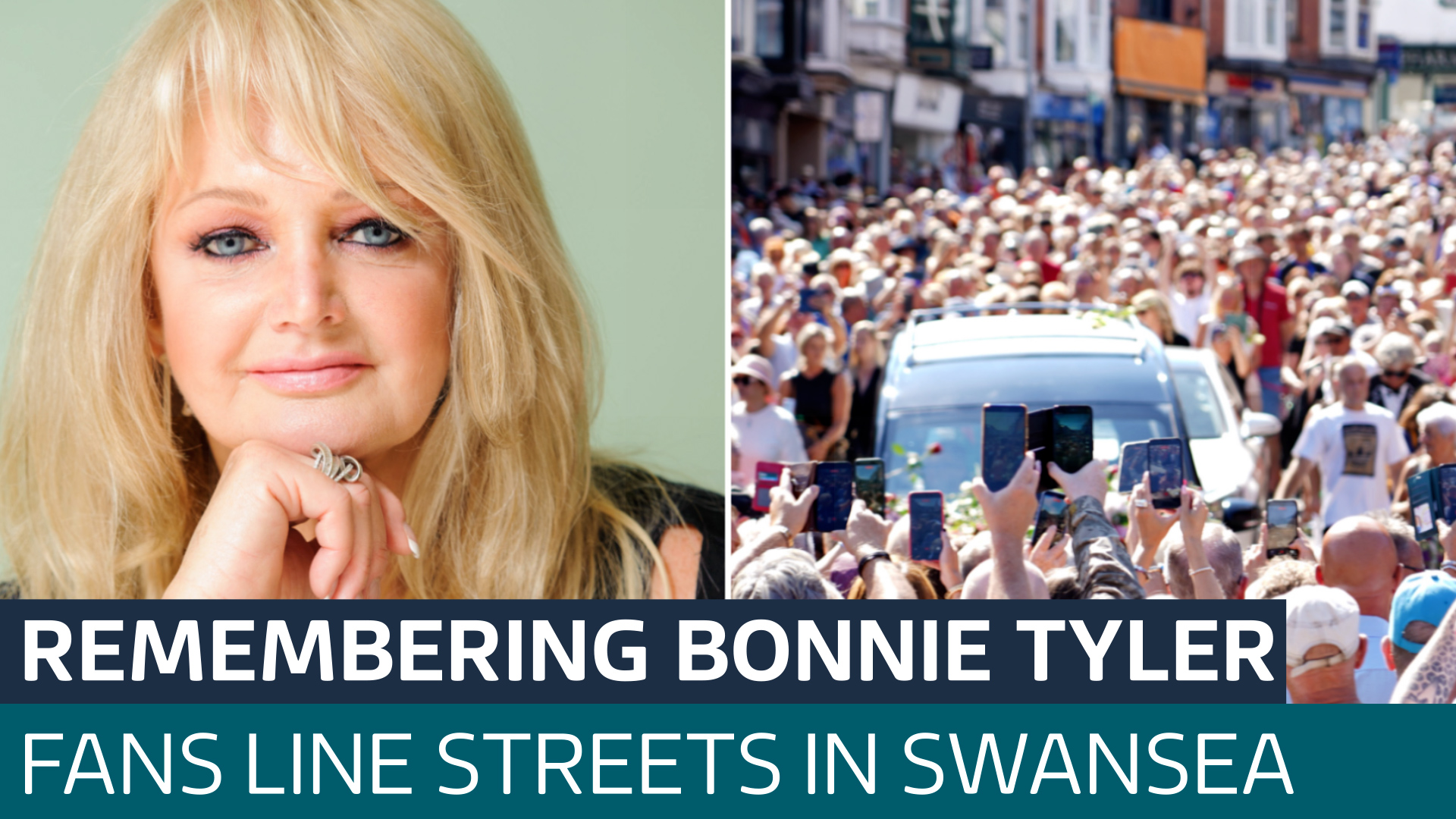 Hundreds of fans line the streets in Swansea to celebrate the life of Bonnie Tyler