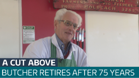 Butcher hangs up his apron after 75 years at the chopping block ...