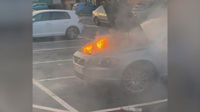 A man has dodged a £100 fine after he complained when his car caught on fire at a car park in Winchester.