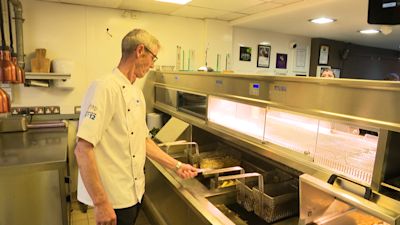 John Lavery
Owner of Fish City restaurant in Belfast
Cooking fish and chips
UTV
