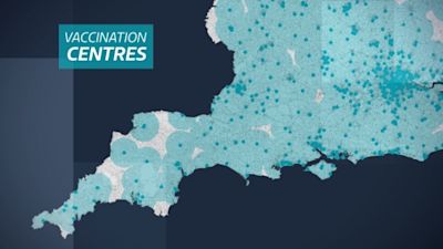 Locations of vaccination centres in the South West