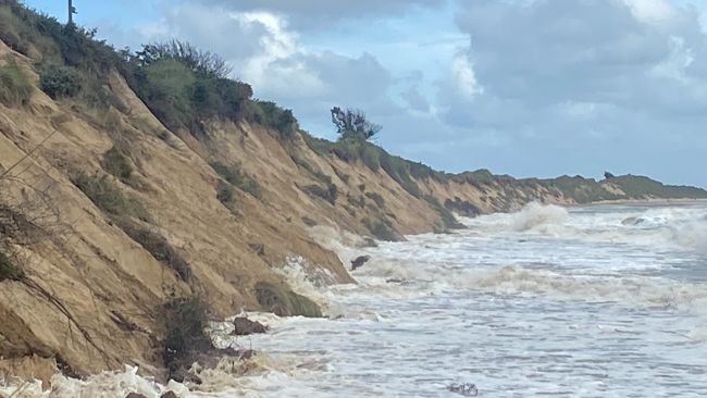 Credit: ITV News Anglia 

Hemsby beach in Norfolk as unprecedented high summer tides erode the crumbling coastline.