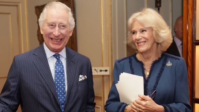 King Charles III and The Queen Consort hosting a reception at Clarence House in London.