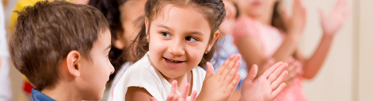 Girl and boy at preschool 