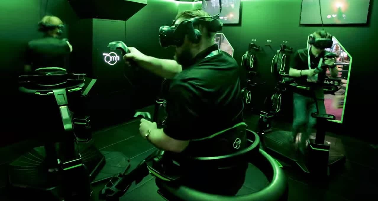 People playing a virtual reality game