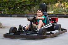 Kid driving a go-kart