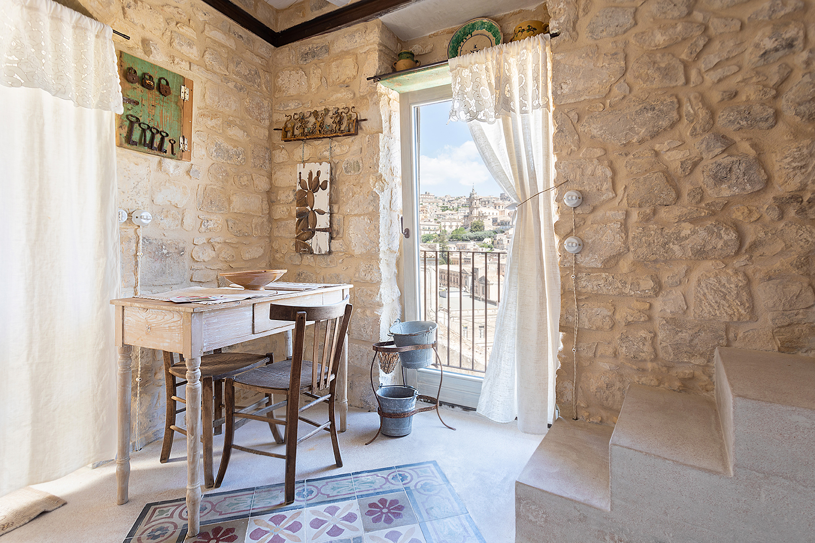 The stone interiors of a typical home in Modica