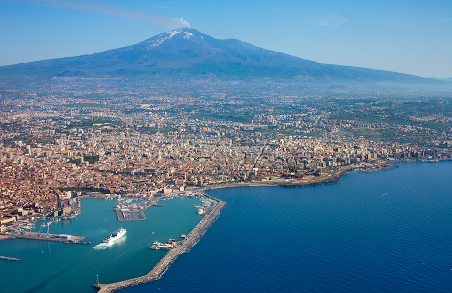 Aerial view of Catania, Sicily