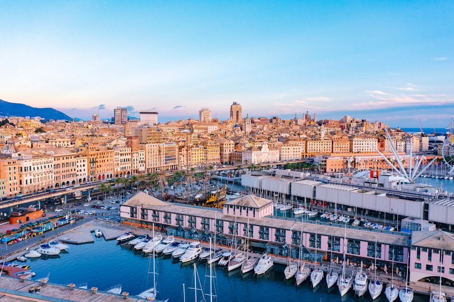 The port of Genoa seen from above