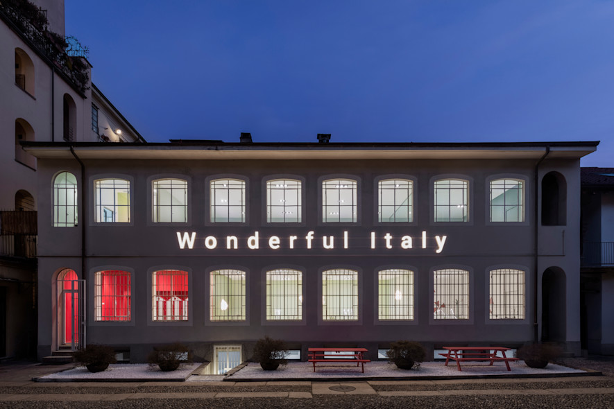 The facade of Wonderful Italy's headquarters in Milan, Italy.