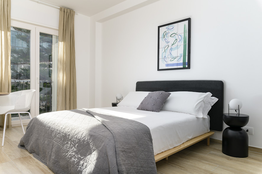 The Penthouse bedroom of Palazzo Murat in Bari, managed by Wonderful Italy