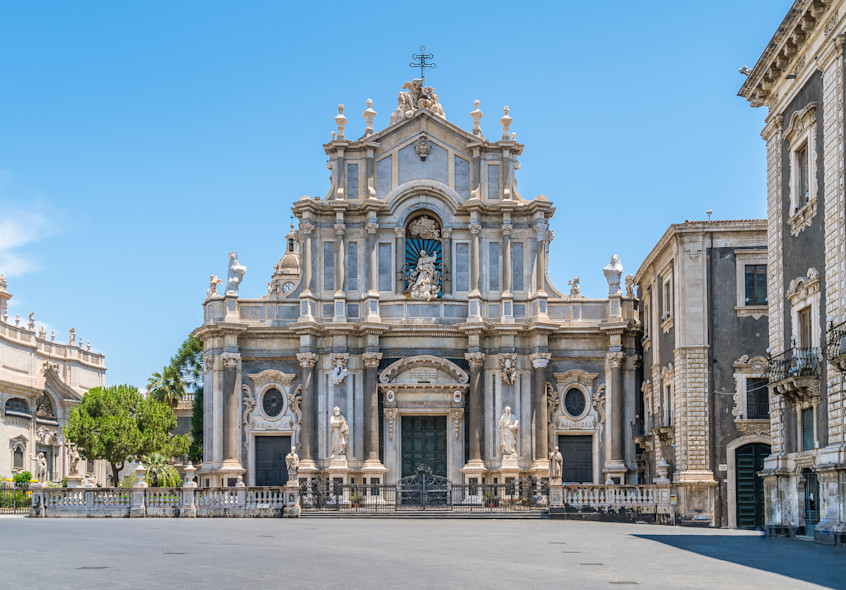 The cathedral of Sant'Agata in Catania seen from the front