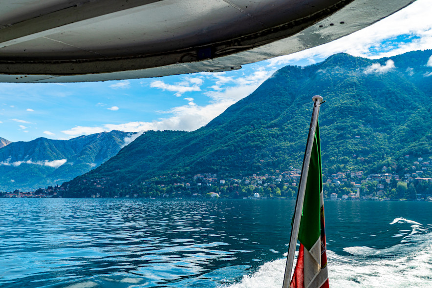 Lezzeno on Lake Como as seen from a boat