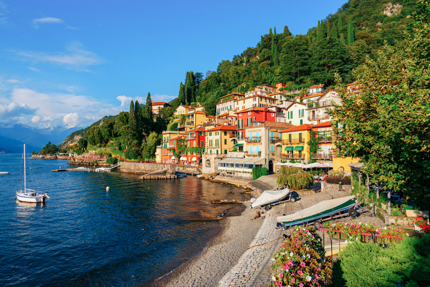 A quay bordering Varenna on Lake Como