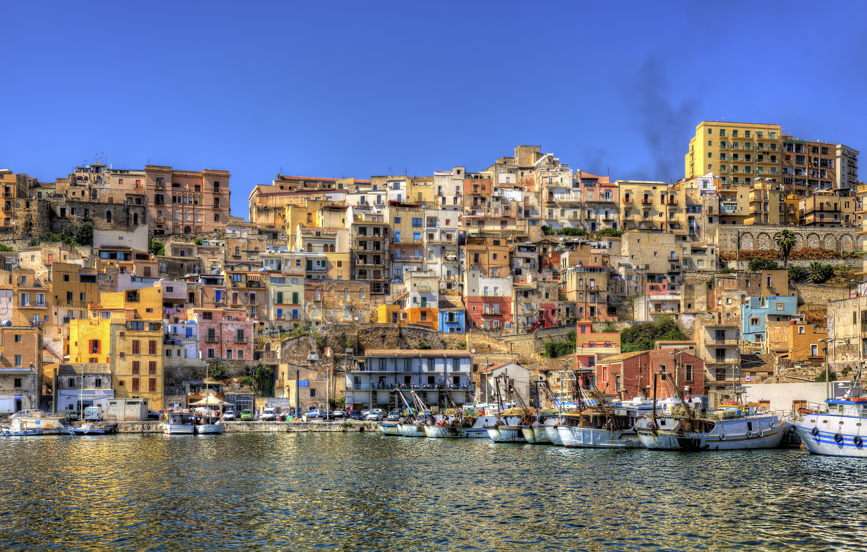 The city of Sciacca as seen from its harbor