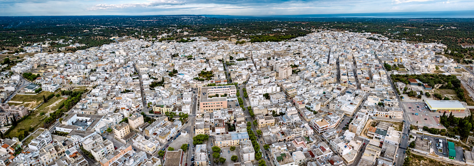 The white houses of Carovigno seen from above