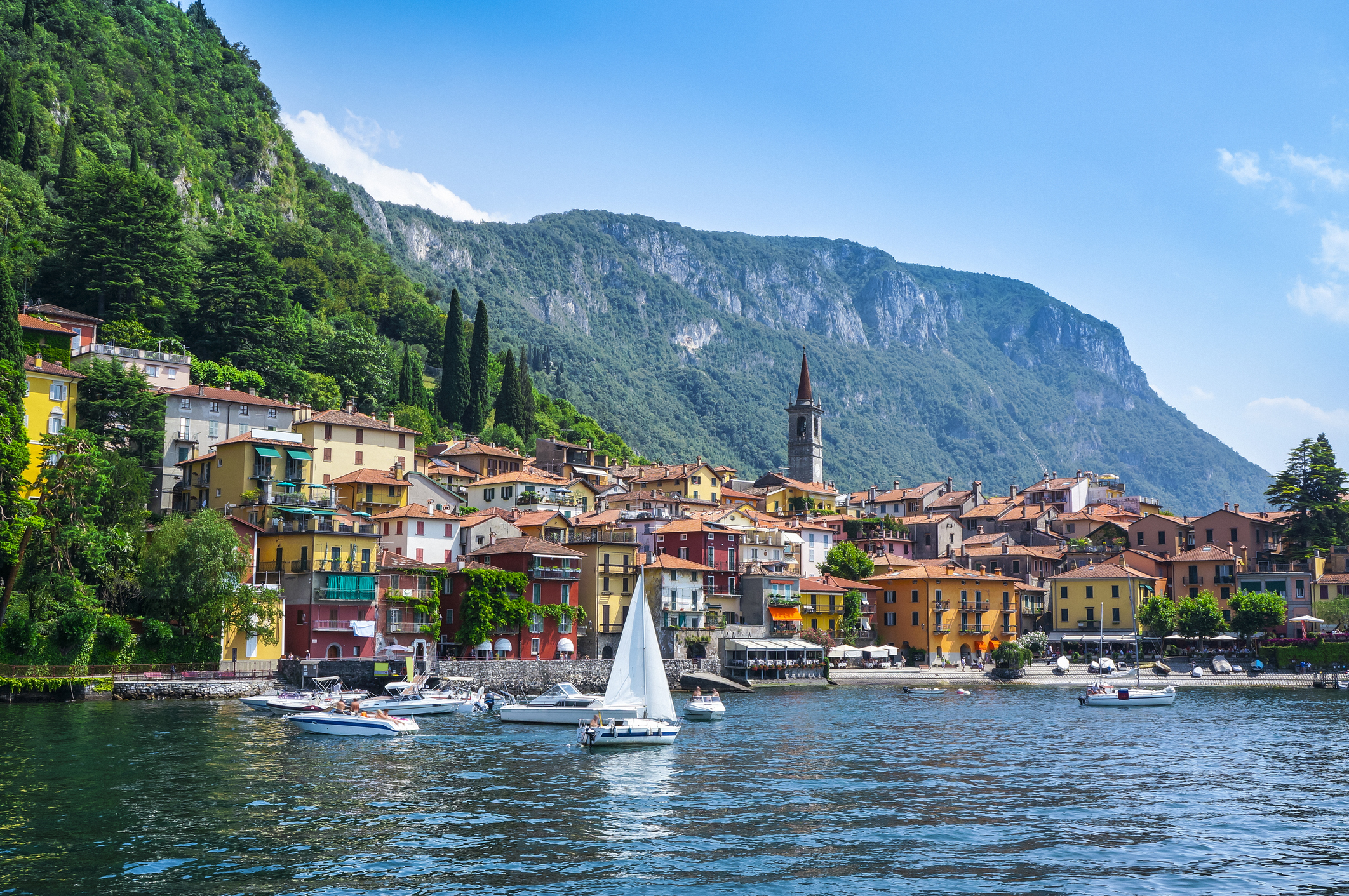 Varenna as seen from the shores of Lake Como