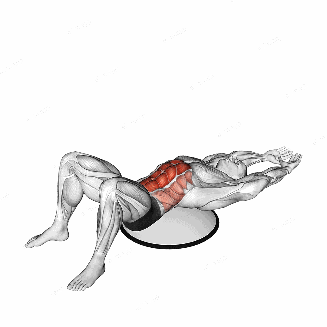 Myotatic Crunch on Bosu Ball exercise targeting Waist and Rectus Abdominis