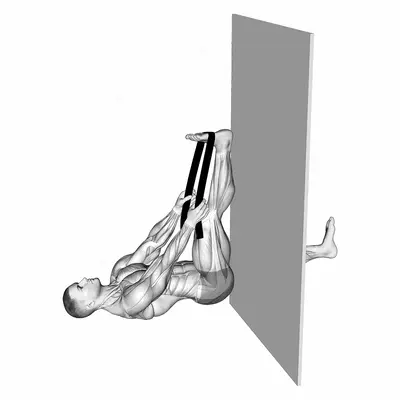 Recumbent Knee Flexor Stretch With Towel exercise targeting Thighs