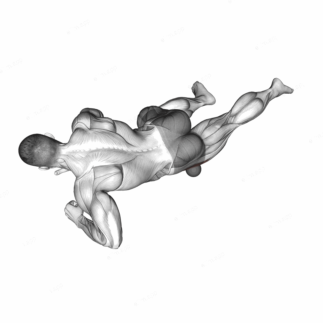 Roll Ball Tensor Fasciae Latae exercise targeting Hips and Tensor Fasciae Latae