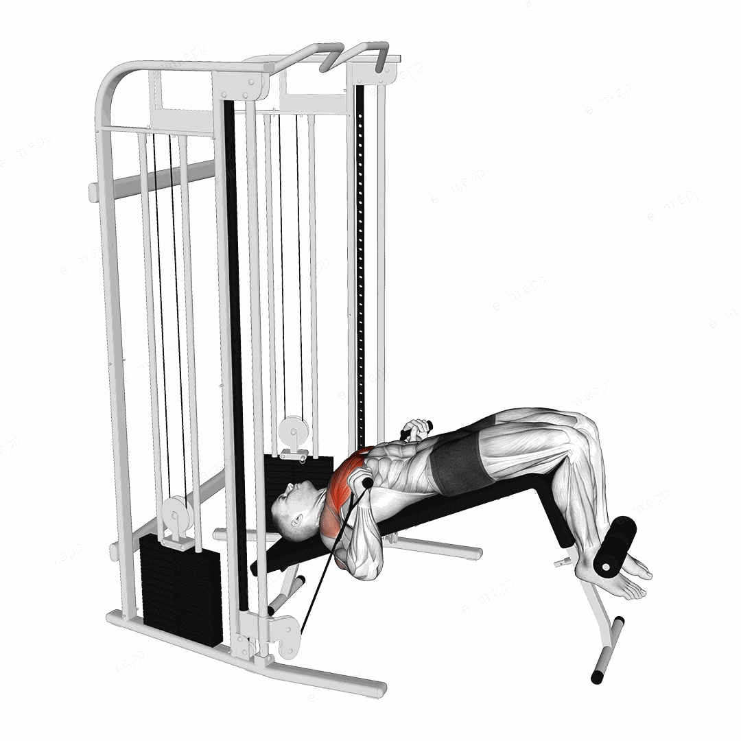 Cable Decline Press exercise targeting Chest and Pectoralis Major Sternal Head