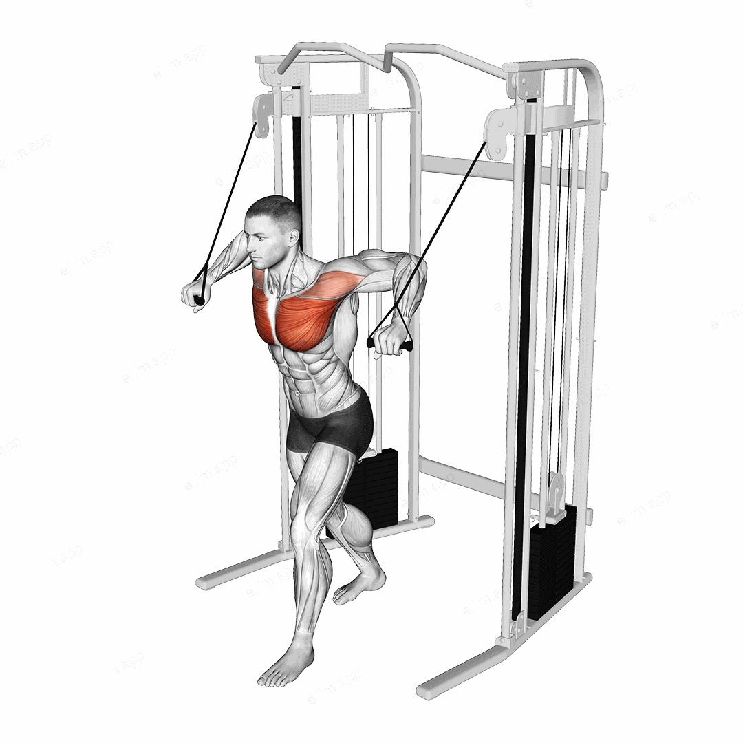 Cable Standing Crossover exercise targeting Chest