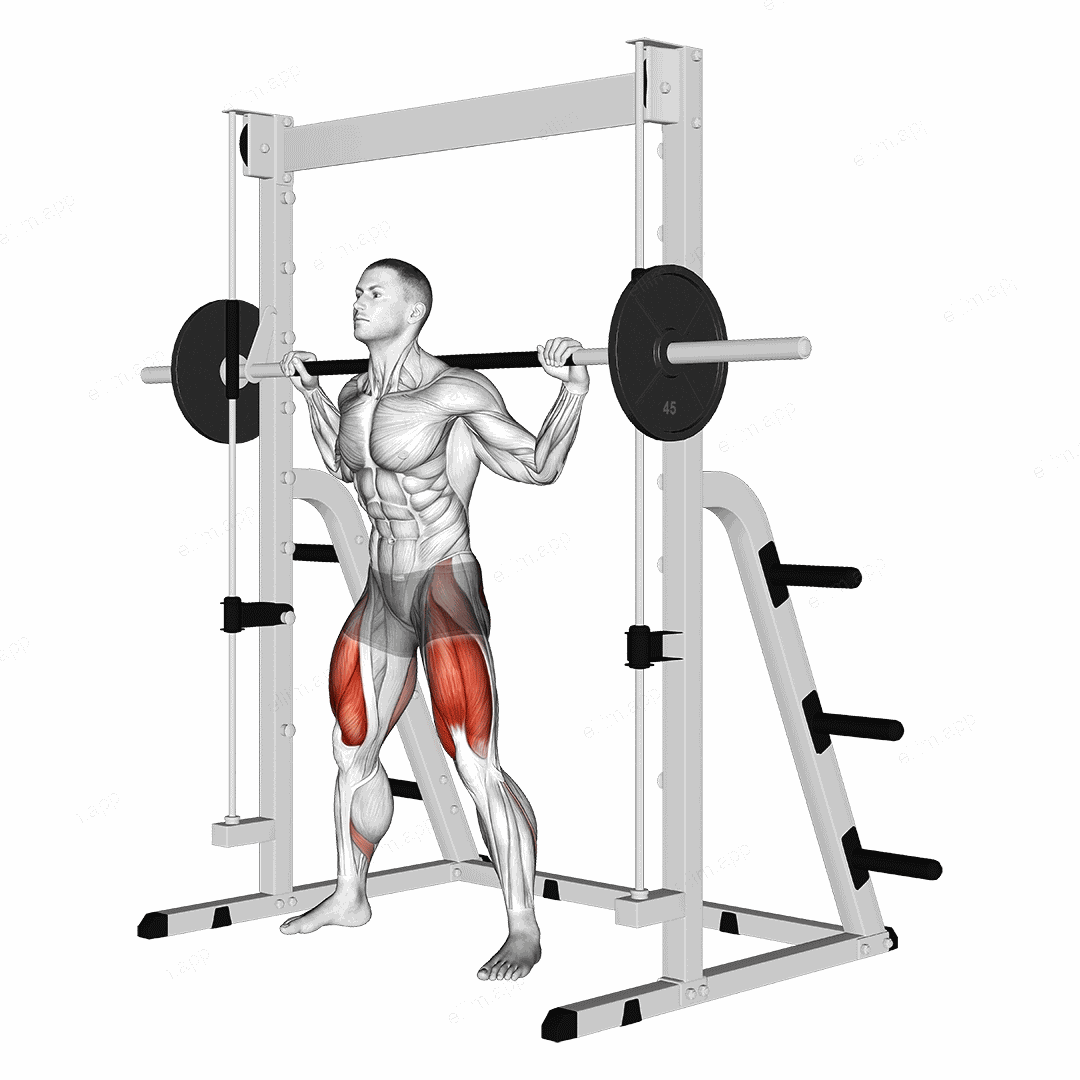 Smith Sumo Squat exercise targeting Hips and Gluteus Maximus