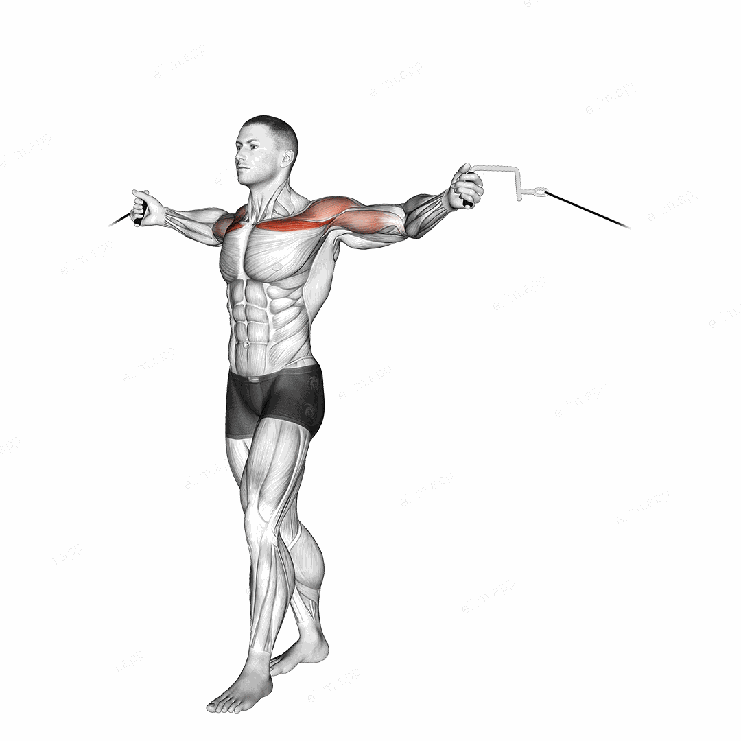 Cable Upper Chest Crossovers exercise targeting Chest and Pectoralis Major Clavicular Head