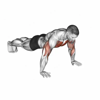 Lateral Walk Push-up exercise targeting Chest