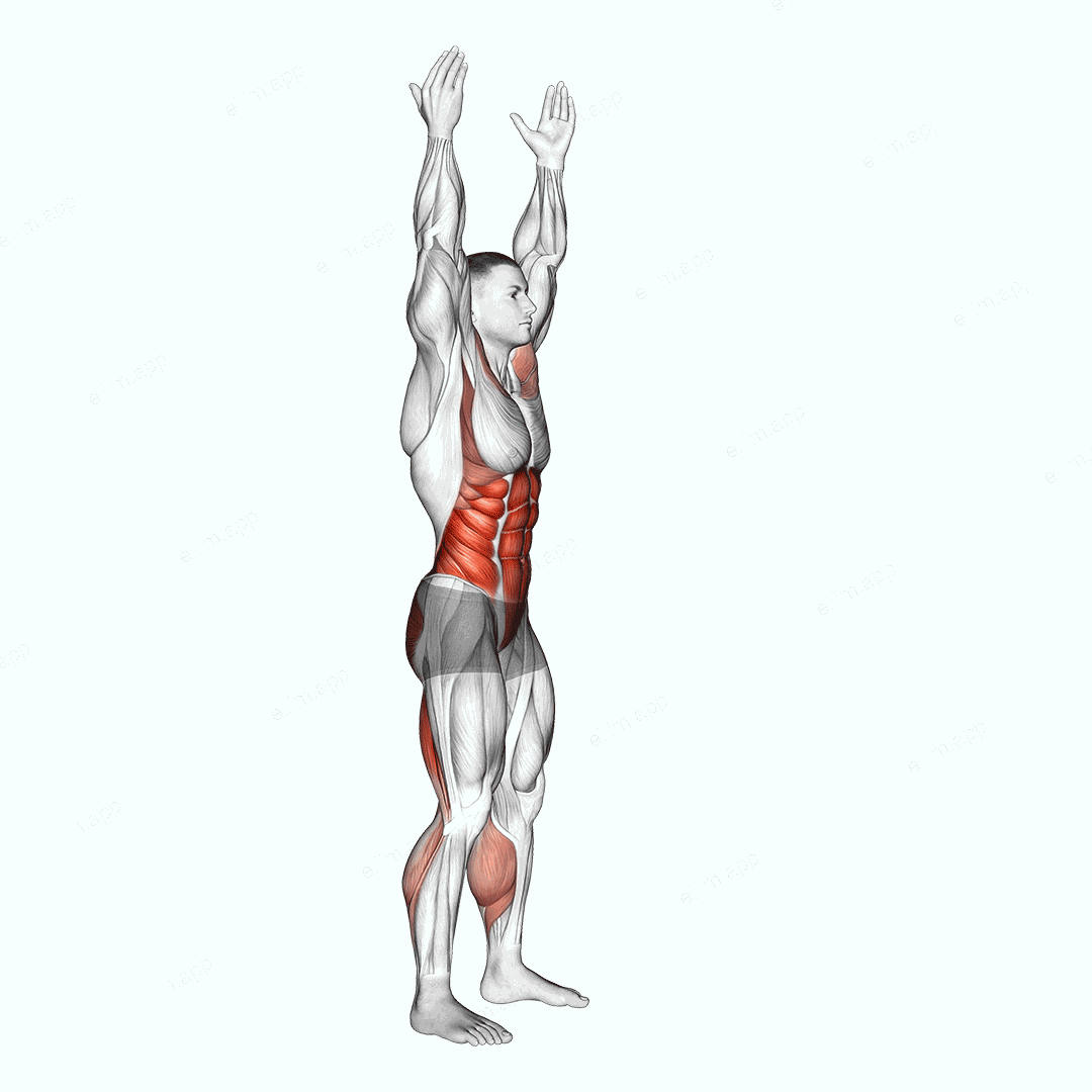 Arms Apart Circular Toe Touch exercise targeting Hips and Waist