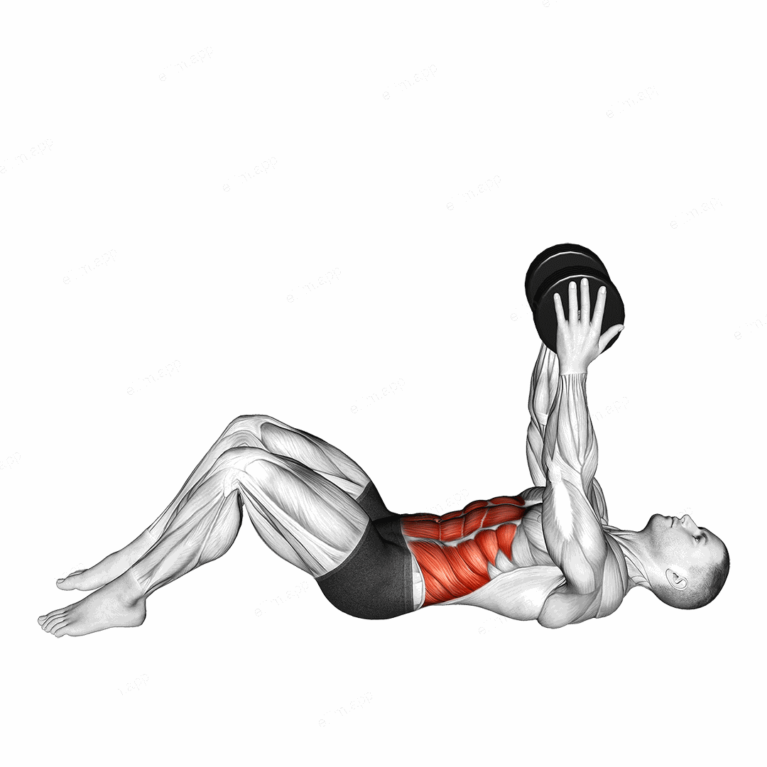 Dumbbell Straight Arm Twisting Sit-up exercise targeting Waist and Obliques