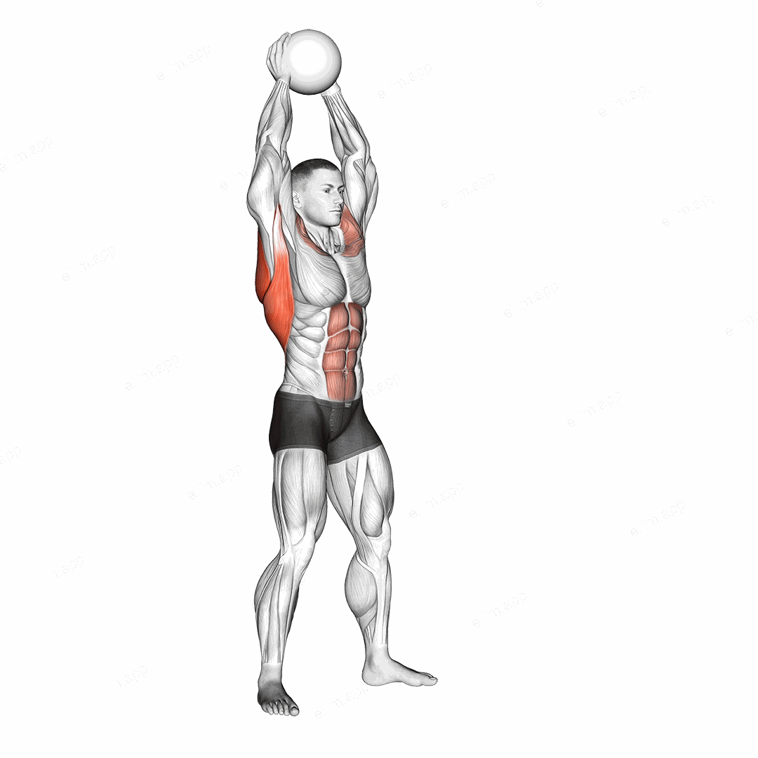 Medicine Ball Overhead Slam exercise targeting Back and Infraspinatus