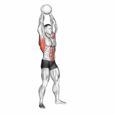 Medicine Ball Overhead Slam exercise targeting Back and Infraspinatus