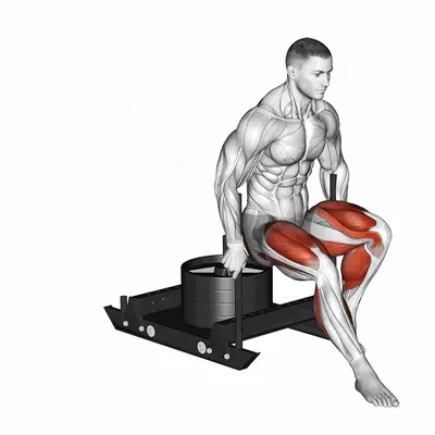 Power Sled Backward Push exercise targeting Thighs