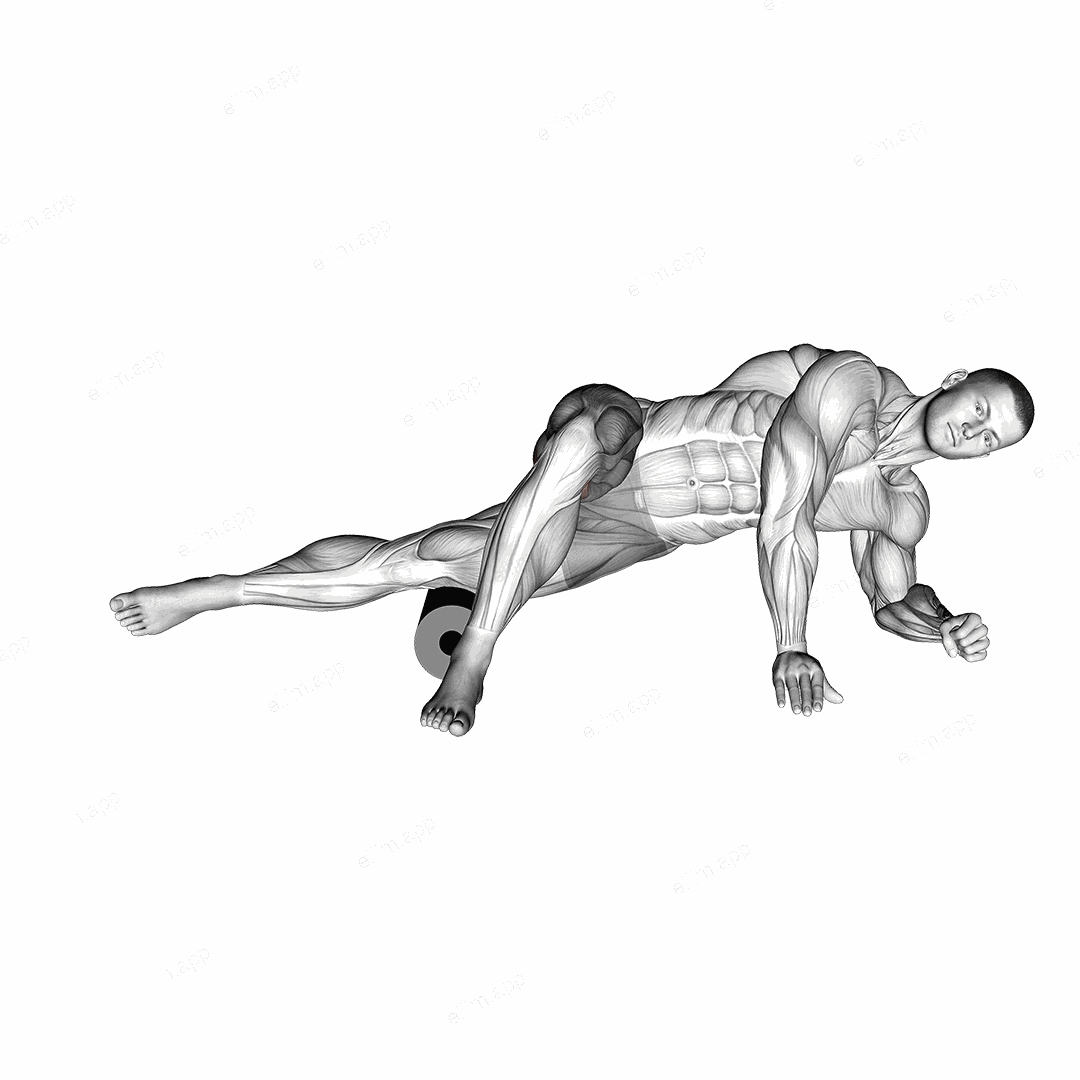 Roll Hip Lat Stretch exercise targeting Gluteus Maximus and Gluteus Medius