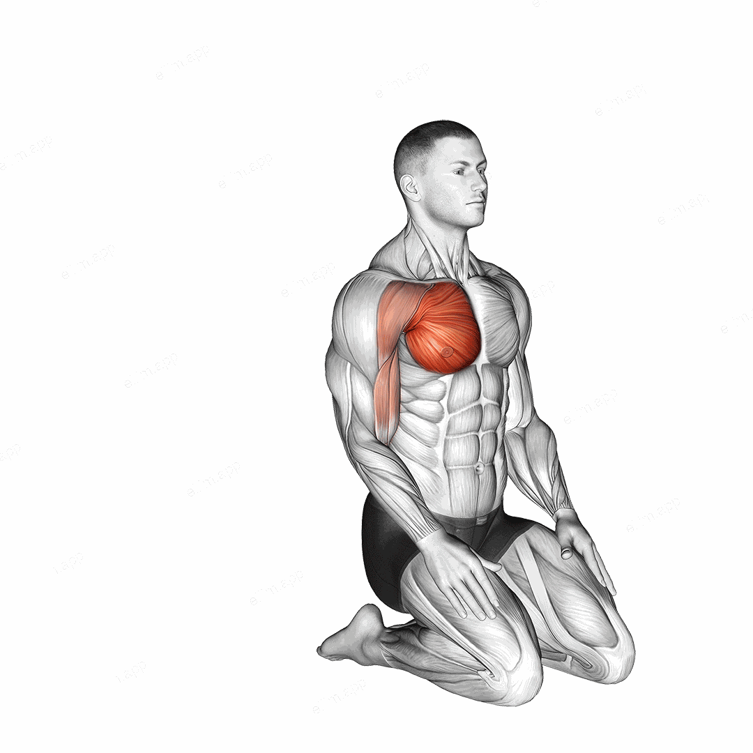 Over Head Straight Arm Stretch exercise targeting Chest